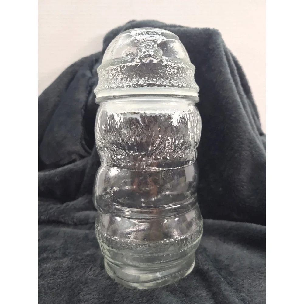 Anchor Hocking Santa Claus Sealed Jar Canister Clear Glass‎ Apothecary 8